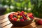 Colorful Fruit Salad on Rustic Wooden Table