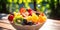 Colorful Fruit Salad in Sunlight - Vibrant and Refreshing - Natural and Radiant - Fresh and Sunn