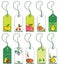 Colorful fruit tags.