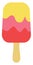 Colorful fruity ice cream on a stick, icon icon