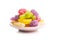 Colorful fruity jelly candies on plate