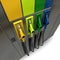 Colorful fuel pumps