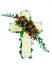 Colorful funeral flower arrangement in cross shape