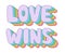 Colorful funky rainbow Love wins lettering,T-shirt print.