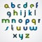 Colorful funny binary cartoon font with rounded lower case letters.