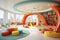 Colorful furniture modern playground interior playroom childhood indoor interior play toy design floor room