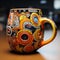 Colorful Futurism Ceramic Mug With Realistic Details
