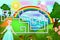 Colorful game for children. Maze with pony and princess.