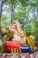 Colorful Ganesha statue in the public forest temple. Ganesha is also known as Ganapati, Vinayaka, Pillaiyar and Binayak, is one of