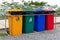 Colorful garbage trash recycle bin