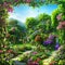 Colorful garden paradise - Ai generated