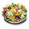 Colorful Gardens: A Healthy Salad Vector Illustration By Paul Mohyl