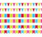 Colorful garland flags seamless border set vector background