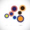 Colorful gear of abstract cogwheels in motion