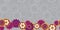 Colorful Gear Border cogs on repeat seamless vector pinks yellows