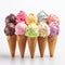 Colorful Gelato Cones: Smooth And Elaborate Ice Cream Delights