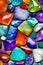 Colorful gems background, many multicolored gems as a background pattern