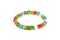 Colorful gems bracelet isolated on white background