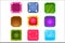 Colorful Gems Flash Game Element Templates Design Set With Square Candy For Three In The Row Type Of Video