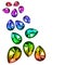 Colorful gems isolated