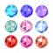 Colorful gemstones collection. set of multicolored diamonds. Precious stone vector jewels. Vector illustration.