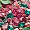 Colorful Gemstones. Diverse Gemstones. Multicolored Precious Stones.