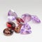 Colorful gemstones with garnet stone