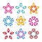 Colorful gemstones jewelry symbols set. Star shape