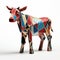 Colorful Geometric Cow Sculpture Inspired By Picasso\\\'s Printmaking