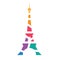 Colorful geometric Eiffel tower Paris icon