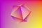 Colorful geometric figure icosahedron on colorful background. Platonic body. 3d illustration