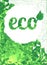 Colorful geometric green triangular background. Ecological symbol