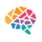 Colorful geometric human brain icon