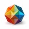 Colorful Geometric Icosahedron: Rainbowcore Faceted Design