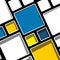 Colorful geometric modern Mondrian style background