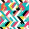 Colorful Geometric Pattern Bold Lines And Shapes On White Background