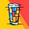 Colorful Geometric Tv Series Beer Glass Drink Vector Illustration