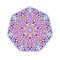 Colorful geometrical ornate isolated floral ornament heptagon symbol