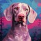 Colorful Geometry: Weimaraner In The Forest