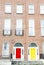 Colorful Georgian doors in Dublin (red,yellow)