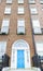 Colorful Georgian doors in Dublin (sky bule)