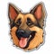 Colorful German Shepherd Sticker Cartoon Icon For Luxurious Wall Hangings