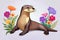 Colorful Giant River Otter animal