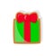 Colorful Gingerbread Gift Box with Big Bow Vector