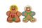 Colorful gingerbread man and woman