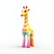 Colorful Giraffe 3d Logo In Sketchfab Style - Cute And Minimalistic Design