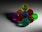 Colorful glass ball pyramide