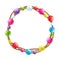 Colorful glass beads decoration round frame.