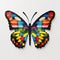 Colorful Glass Butterfly: Realistic Pop Art With A Touch Of Minimalism