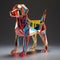 Colorful Glass Dog Statue: A Bold And Detailed Wildlife Sculpture